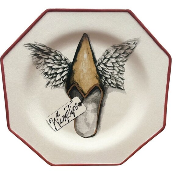 Christmas Unique Shoes Holiday Lane VTG Y2K Set Of 6 Salad/Dessert Plates NEW - Picture 4 of 11